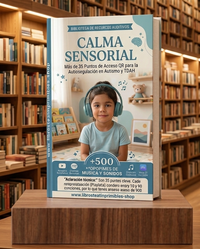 Musica en Calma (+ de 500 recursos auditivos) + 6 Bonos: 2 Cuadernillos Imprimibles TEA con + 500 actividades + Guía de Alimentación Consciente + MEGA PACK: TEA + TDAH + LENGUAJE + CONDUCTA